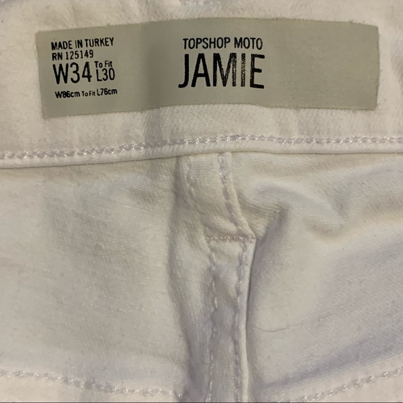 TopShop Moto Jamie Women’s White Skinny Jeans Size 34 - Picture 2 of 8